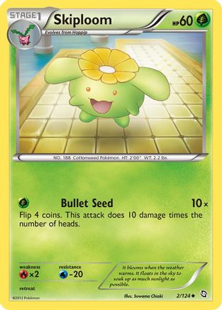 Skiploom 002/124 - Dragons Exalted Reverse Holofoil