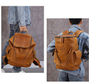 Men's Large Capacity Leather Travel Backpack