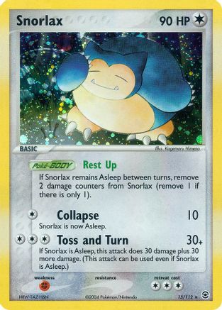 Snorlax 015/112 - FireRed & LeafGreen Reverse Holofoil