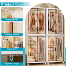Small Wardrobe Closet Kids Wardrobe Clear Wardrobe Closet for Hanging Clothes Stackable Storage Cabinet with Magnetic Design for Living Room Bedroom D