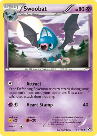 Swoobat 051/114 - Black and White Reverse Holofoil