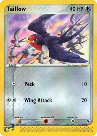 Taillow 072/109 - Ruby and Sapphire Reverse Holofoil