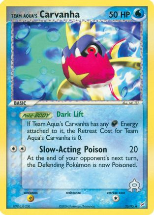 Team Aqua's Carvanha 025/95 - Team Magma vs Team Aqua Reverse Holofoil