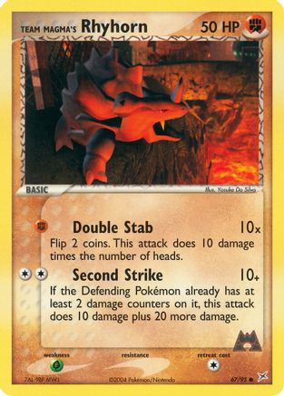 Team Magma's Rhyhorn 067/95 - Team Magma vs Team Aqua