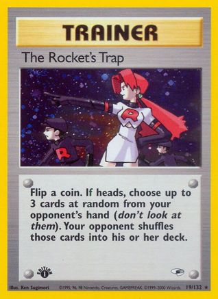The Rocket's Trap 019/132 - Gym Heroes 1st Edition Holofoil