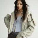 Hooded Post-apocalyptic PU Leather Quilted Jacket