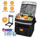 Rolling Cooler Bag with Wheels - 35L Insulated Collapsible