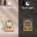 Personalized Night Light for Teen Girls with Name | Tropical Wreath with Teen Icons | Bedroom Decor Gift