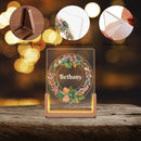 Personalized Night Light for Teen Girls with Name | Tropical Wreath with Teen Icons | Bedroom Decor Gift