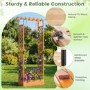 89 Inch Tall Wooden Raised Garden Bed with Side Trellis and Hanging Roof Drainage Holes