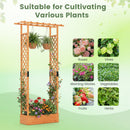 89 Inch Tall Wooden Raised Garden Bed with Side Trellis and Hanging Roof Drainage Holes