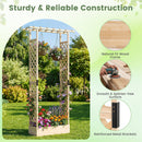 89 Inch Tall Wooden Raised Garden Bed with Side Trellis and Hanging Roof Drainage Holes