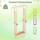 89 Inch Tall Wooden Raised Garden Bed with Side Trellis and Hanging Roof Drainage Holes