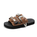 Silver-studded Casual Lightweight Platform Outdoor Slippers