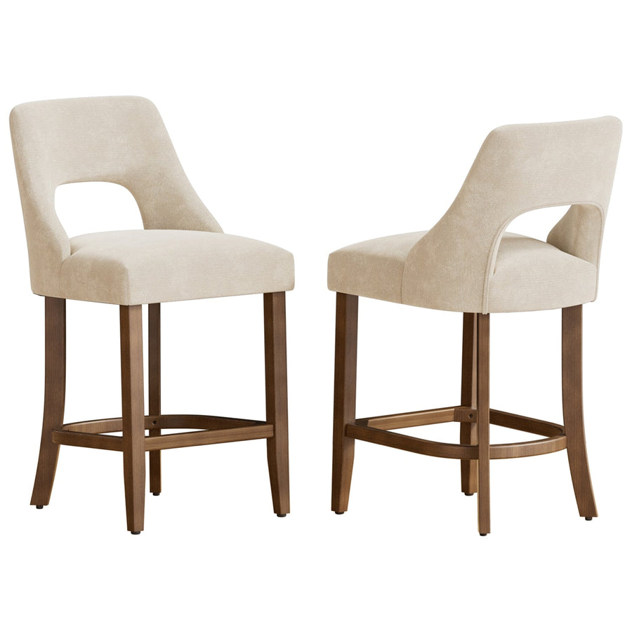 Counter Height Bar Stools Set of 2 with Cutout Back