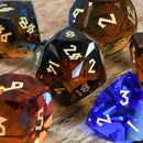 Ice and Fire Multifaceted Glass Dice Set