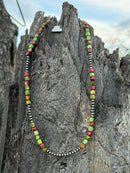 Cherry Limeade Jasper Beaded Necklace