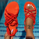 Women Sandals Platform Sandals Shoes Women Sandals Summer Flat Braided Rope Sandals Beach Shoes