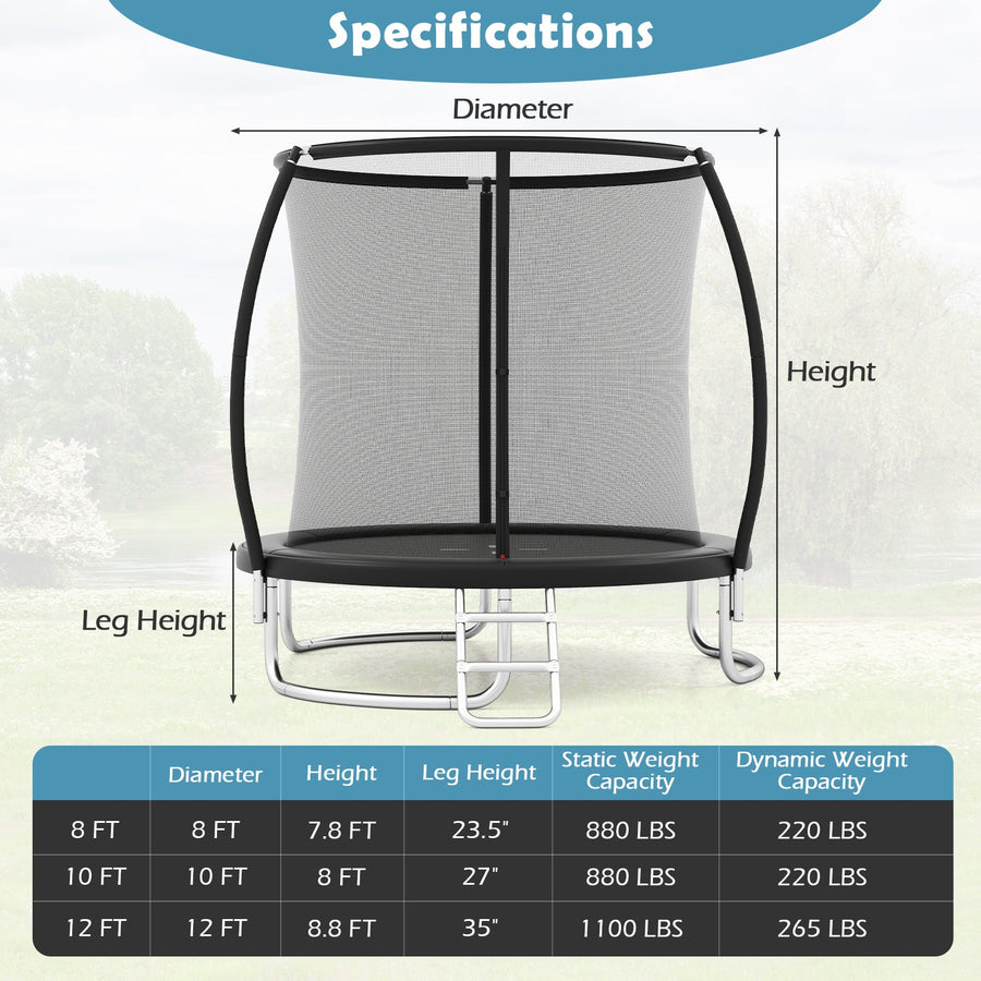 8FT Outdoor Heavy-Duty Recreational Trampoline