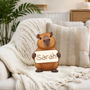 Personalized Capybara Plush Pillow with Custom Name Sign