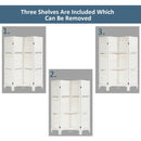 4 Panel Folding Room Divider Screen with 3 Display Shelves