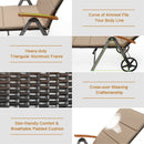 Outdoor Chaise Lounge Chair Rattan Lounger Recliner Chair