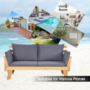 Adjustable Patio Convertible Sofa with Thick Cushion