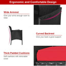 Wicker Patio Conversation Furniture Set with Removable Cushions and Table