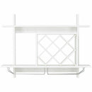 Wall Mount Wine Rack Organizer with Glass Holder Storage Shelf
