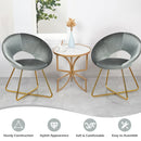 Modern Accent Velvet Dining Arm Chair with Golden Metal Legs and Soft Cushion