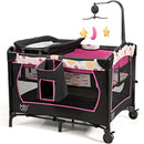 3-in-1 Convertible Portable Baby Playard with Music Box and Wheel and Brakes