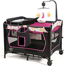 3-in-1 Convertible Portable Baby Playard with Music Box and Wheel and Brakes