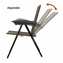 2 Pieces Folding Sling Chairs with Smooth Armrests and Adjustable Back for Patio