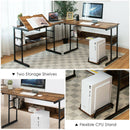 L-Shaped Computer Desk with Tiltable Tabletop