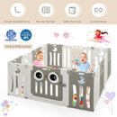 14-Panel Baby Playpen Kids Activity Center Foldable Play Yard with Lock Door