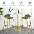 Set of 2 Modern Barstools Pub Chairs with Low Back and Metal Legs