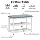 2-Tier Wooden Shoe Rack Bench with Padded Seat
