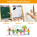 Kids Art Easel with Paper Roll Double Sided Chalkboard and Whiteboard-Gray