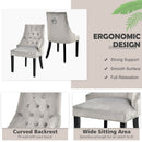 Modern Upholstered Button-Tufted Dining Chair with Naild Trim