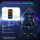 Adjustable Swivel Gaming Chair with LED Lights and Remote