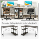 48 Inch Reversible L Shaped Computer Desk with Adjustable Shelf