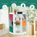 3-Tier Kids Storage Shelf Corner Cabinet with 3 Baskets