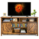 59 Inch Sliding Barn Door TV Stand with Adjustable Shelves for TVs up to 65 Inch