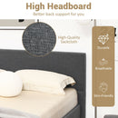 Full/Queen Size Upholstered Platform Bed Frame with Linen Headboard