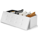 45 Inches Large Folding Ottoman Storage Seat-White