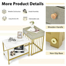 2 Pieces Modern Nesting Coffee Table Set with Drawer and Shelf-White
