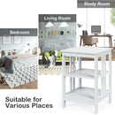 3-Tier Nightstand Sofa Side Table with Baffles and Round Corners