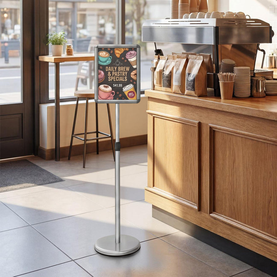 Adjustable Sign Holder Stand with 360° Rotation - 8.5 x 11 Inch
