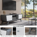 Sliding Door TV Stand with Adjustable Shelf for TVs up to 55 Inch