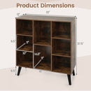 8-Cube Bookcase with Raised Legs - Rustic Brown